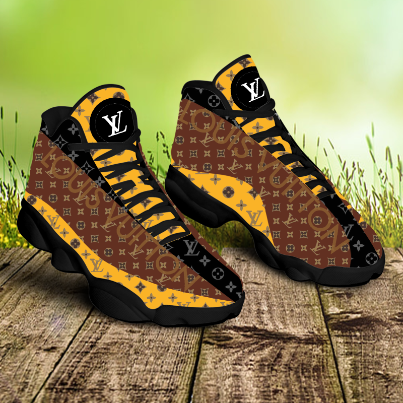 Black Yellow Louis Vuitton Air Jordan 13 Sneakers Shoes Hot 2022