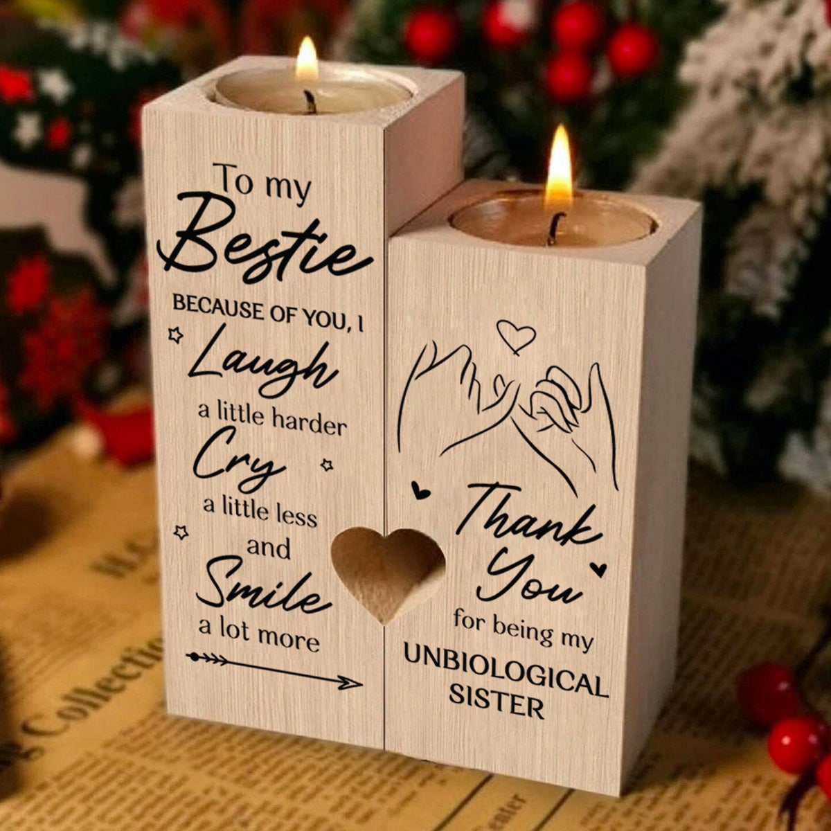 Syfinee Candle Holder with Candle To My Bestie Smile A Lot More Candle Holder with Candle Gifts for Bestie Best Friend
