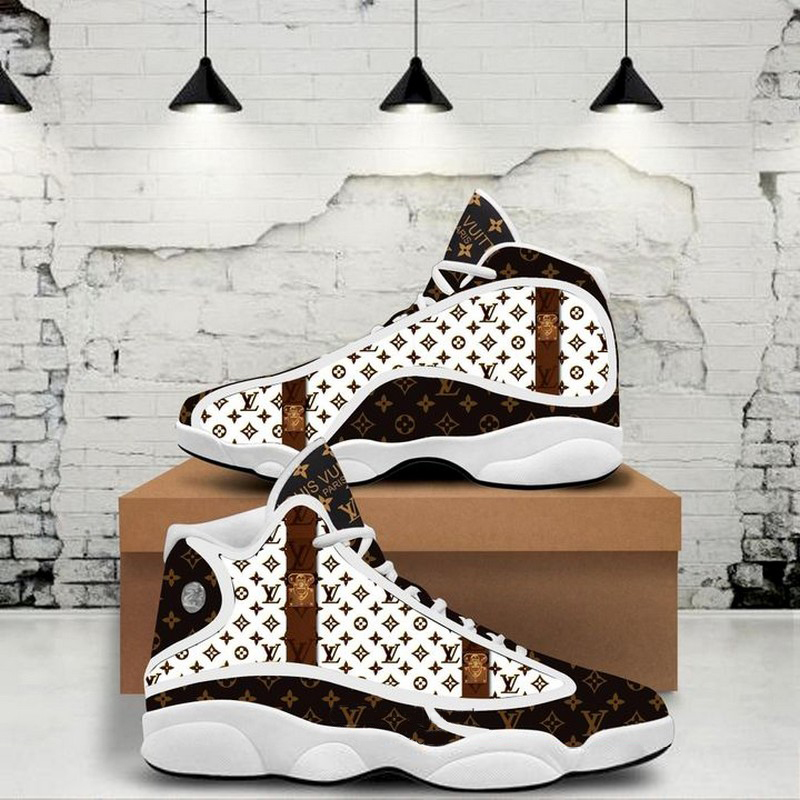 Louis Vuitton Monogram Brown White Lv Air Jordan 13 Sneakers Shoes ...